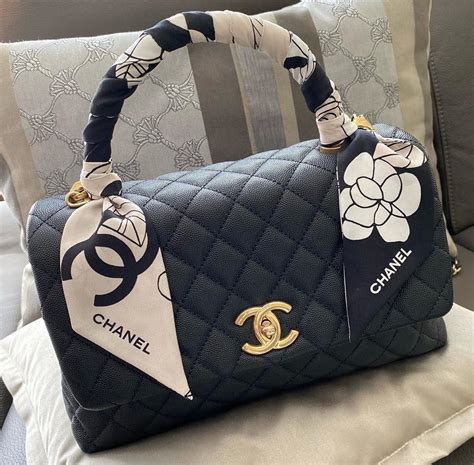 chanel coco handle handbag|chanel bag with top handle.